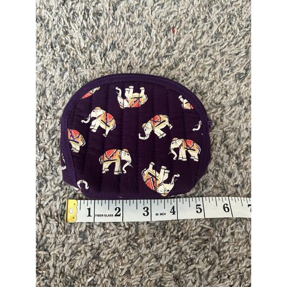 Naraya Coin Purse/Wallet, Small Pouch Purple Elephant Bag, Thai handicrafts - Picture 3 of 6